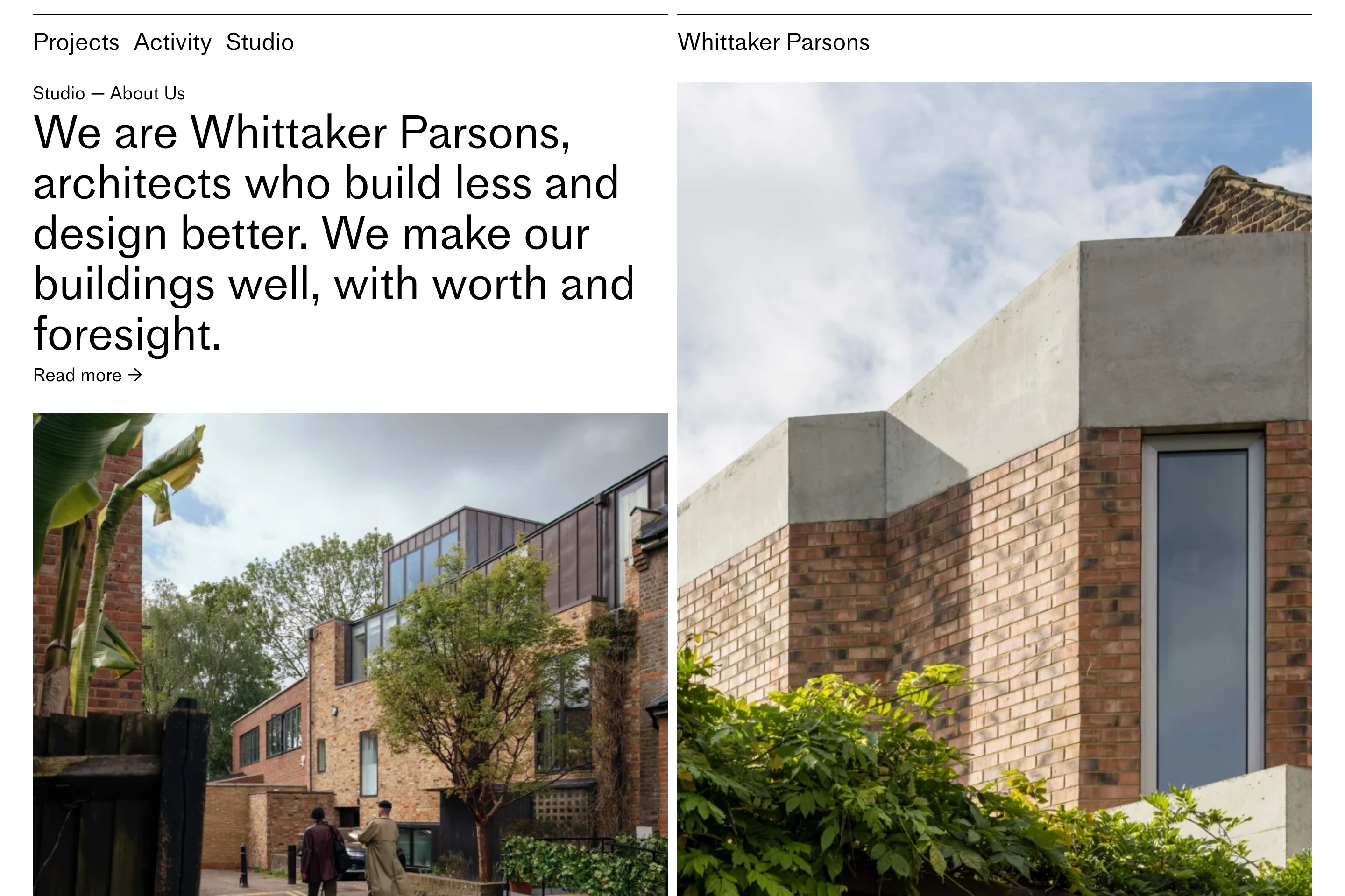 Whittaker Parsons website homepage